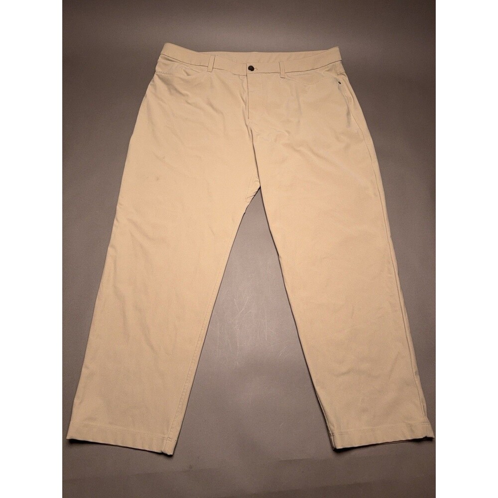 Lululemon Pants Men 38x30 Beige Commission Canvas Chino Slim Tapered Casual Golf
